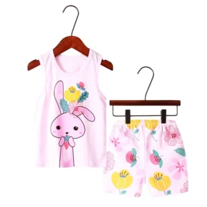 Summer Baby Bunny Vest Clothing Set Children's Sleepwear Kid Pajamas Sets for 1-10Years Girls Pyjamas Pijamas Kids Wear - Image 5