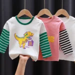 High Quality Soft Skin Friendly Comfort Children Cotton Long Sleeves Shirts Suitable Spring Tops Daily Wear for Boys and Girls