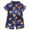 Children's Pajama Set Cartoon Little Bear Girl Ice Silk Satin Top and Pants Set Boys' Pajamas Spring/Summer Baby Set - Image 6