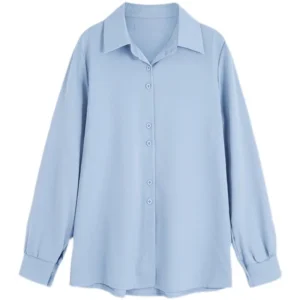 Plus Size Shirts Spring Summer Fashion Female Long Sleeve Loose Solid Blouse Tops Casual Chiffon Shirt Women Office Lady Shirts - Image 7
