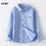 Boys Girls White Shirts for Students Uniform Long Sleeve Cotton Blouse Teenagers School Clothes Formal Wear 4 6 8 10 12 Years