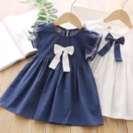 Girls Dress Flying Sleeve Summer Children Princess Dresses Kids Clothes Cotton Big Bow Dress Kids Dresses for Girls