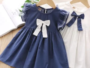 Girls Dress Flying Sleeve Summer Children Princess Dresses Kids Clothes Cotton Big Bow Dress Kids Dresses for Girls