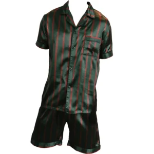 Two piece sets for men's pajamas summer short sleeved shorts striped pattern printed home clothing sleepwear set - Image 7