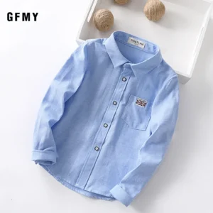 Boys Girls White Shirts for Students Uniform Long Sleeve Cotton Blouse Teenagers School Clothes Formal Wear 4 6 8 10 12 Years - Image 6