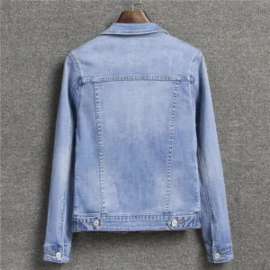 2024 Autumn Women's Casual Denim Jacket Jacket Women's Long-Sleeved Single-Breasted Jeans Jacket Women's Short Top - Image 3