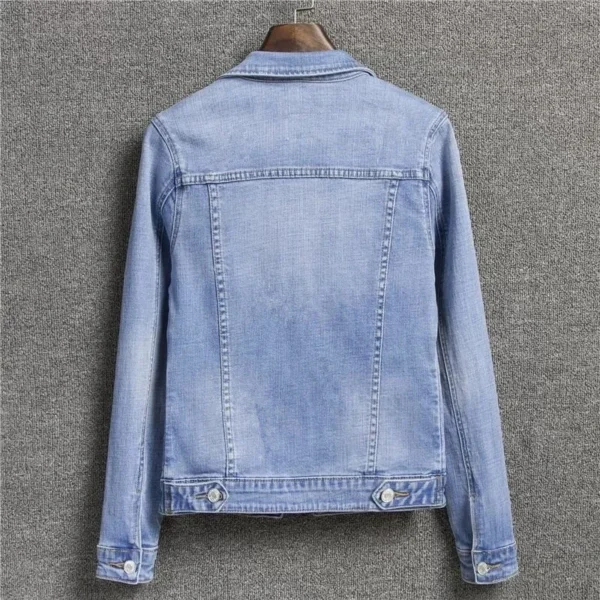 2024 Autumn Women's Casual Denim Jacket Jacket Women's Long-Sleeved Single-Breasted Jeans Jacket Women's Short Top - Image 3