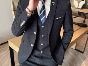 Men's High-Quality Wedding Suit 3 Piece Set Fashion Business Professional Groom Best Man Suit with Vest And Trousers