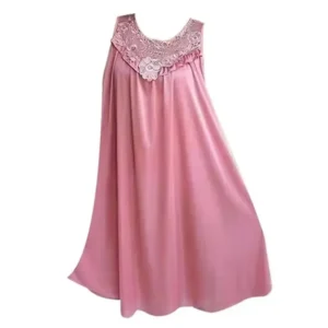 Lace Ice Silk Sleeping Dress Medium Length Sleeveless Tank Top Sexy Sleeping Dress Can Be Worn Externally Home Wear - Image 7