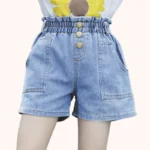 Children Jeans Boys Girls Cotton Shorts Splice Stretch Denim shorts Korean Teenage Trousers Wear Kids Clothing DenimRipped