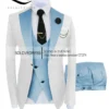 ( Jacket + Vest + Pants )Suits for Mens 2024 Casual Business Suit High-end Social Formal Suit 3 Pcs Set Groom Wedding Men - Image 5
