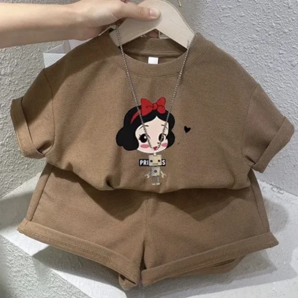 Summer Baby Girl Boy Clothes Set Children Disney Daisy Printing T-shirt and Short Two Pieces Suit Kid Shorts Sleeve Tracksuit - Image 5
