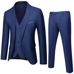 Men's Suit Set Two-piece Slim Fit Suit Men's Business Professional Formal Attire Groomsman's Wedding Dress - Image 4
