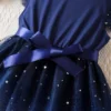 Sweet Girls Summer Clothes Flying Sleeves Bow Sequin Dress 2-6Y Kid Birthday Party Blue Fluffy Tutu Princess Dress for Baby Girl - Image 5