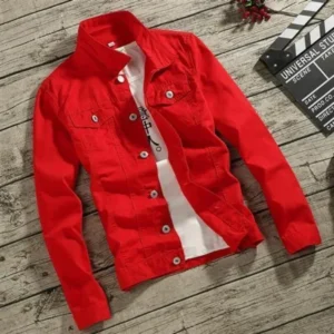 Denim Jackets Man Punk Ripped Jeans Coat for Men Slim Fit with Print Hole Winter 2024 Cheap Price Stylish on Board Fast Delvery - Image 7