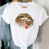 Leopard Print Explosive European and American Leopard Print Print Dress Blouse Women's T-shirt Oversized T Shirt Tops - Image 6