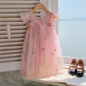 Sweet Baby Girls Embroidery Floral Mesh Dress Infant Toddler Tutu Skirt Kids Girls Ruffled Casual Sleeveless Dresses 1-5Years - Image 5