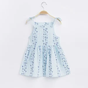 2025 Summer Girls Korean Version Strappy Dress Kids Pink Sleeveless Printed Dress Baby Cotton And Linen Casual Princess Dress - Image 7