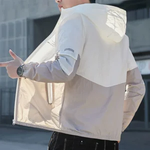 Summer Hooded Jacket Men Women Waterproof Sun Protection Clothing Fishing Hunting Clothes Quick Dry Skin Patchwork Windbreaker