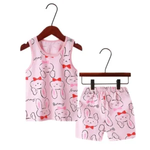 Summer Baby Bunny Vest Clothing Set Children's Sleepwear Kid Pajamas Sets for 1-10Years Girls Pyjamas Pijamas Kids Wear - Image 7