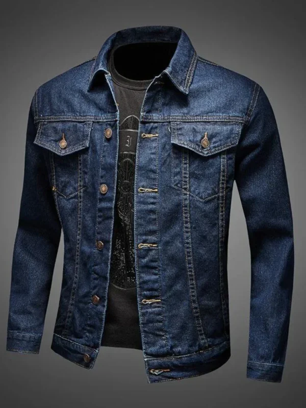 Jeans Coat for Men Blue Autumn Slim Fit Denim Jackets Man Cheap Price Stylish Designer Vintage Cowboy Loose Winter Outerwear Low - Image 5