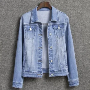2024 Autumn Women's Casual Denim Jacket Jacket Women's Long-Sleeved Single-Breasted Jeans Jacket Women's Short Top