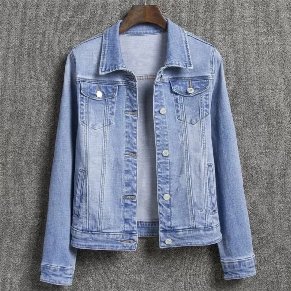 2024 Autumn Women's Casual Denim Jacket Jacket Women's Long-Sleeved Single-Breasted Jeans Jacket Women's Short Top