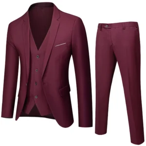 Men's Suit Set Two-piece Slim Fit Suit Men's Business Professional Formal Attire Groomsman's Wedding Dress - Image 5