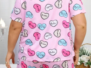 Plus size women's pajamas Plus size short sleeved shorts Loose fitting pajamas Short sleeved short skirt set Home clothing