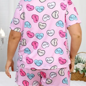 Plus size women's pajamas Plus size short sleeved shorts Loose fitting pajamas Short sleeved short skirt set Home clothing