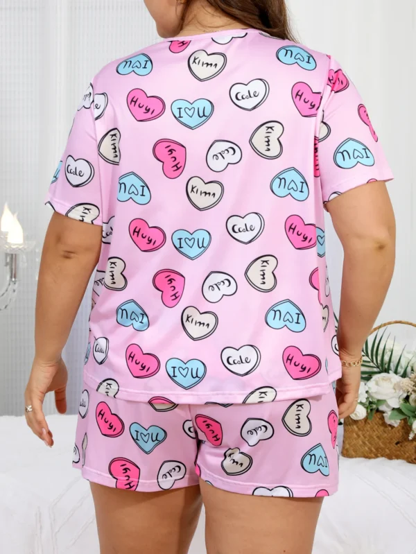 Plus size women's pajamas Plus size short sleeved shorts Loose fitting pajamas Short sleeved short skirt set Home clothing