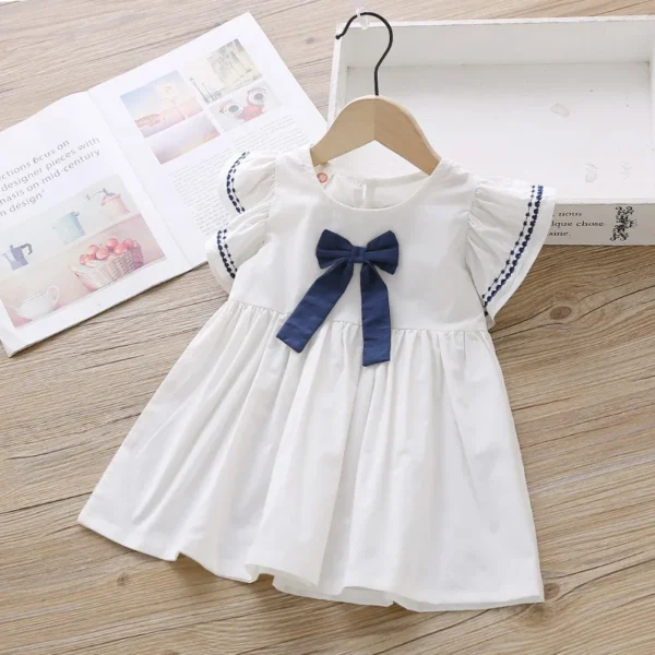 Girls Dress Flying Sleeve Summer Children Princess Dresses Kids Clothes Cotton Big Bow Dress Kids Dresses for Girls - Image 6