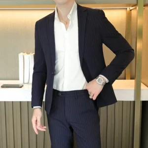 2023 Men's High-End Boutique Suit And Trousers Set British Wedding Party Fashion Business Casual Trendy Two-Piece Ensemble - Image 4
