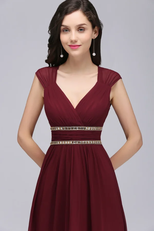 BABYONLINE Double V Neck Floor Length Sparkly Evening Dresses for Party - Image 6