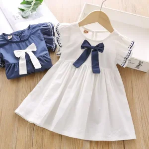 Girls Dress Flying Sleeve Summer Children Princess Dresses Kids Clothes Cotton Big Bow Dress Kids Dresses for Girls - Image 4