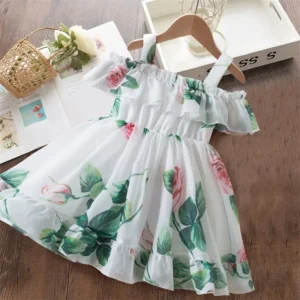 1-5 Year Baby Girl Floral Fashion Dress Little Girl Birthday Party Dress Summer Sling Dress Toddler Kids Causal Princess Dresses - Image 5