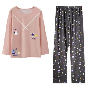 Spring and Autumn Ladies New Pajamas Homewear Suit Women Long-Sleeved Christmas Suit Cartoon Less Ladies Pajamas Homewear - Image 5
