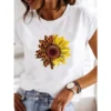 ⁦Women's Short-sleeved Explosive Insect Butterfly Dragonfly Print Round Neck T-shirt Women Clothes Oversized T Shirt Harajuku⁩ - الصورة ⁦7⁩