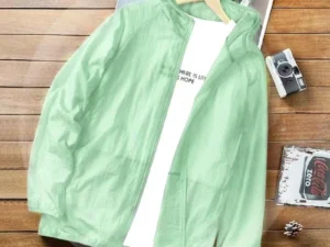 1PC outdoor ice silk elastic ultra-thin clothing, sun protection jacket, beach top waterproof, lightweight, and UV resistant