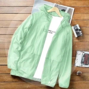 1PC outdoor ice silk elastic ultra-thin clothing, sun protection jacket, beach top waterproof, lightweight, and UV resistant