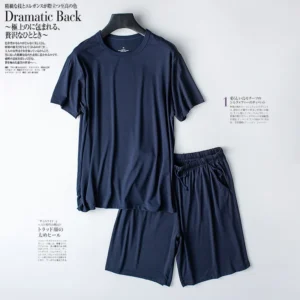 Modal Cotton Pajamas Suit Summer Men's Thin Loose Short-sleeved Shorts Nightwear Male Soft Breathable Homewear Sports Loungewear - Image 7
