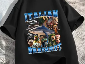 Tralalero Tralala T-shirt for Kids Anime Tungtung Sahur Brainrot Tees Children Summer Short Sleeve Tops Boys Girls Clothes Gift