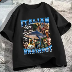 Tralalero Tralala T-shirt for Kids Anime Tungtung Sahur Brainrot Tees Children Summer Short Sleeve Tops Boys Girls Clothes Gift