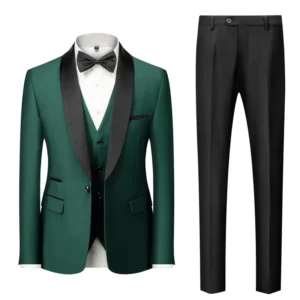 M-6XL Jacket Vest Pants Solid Color Men's Formal Business Office Suit Groom Wedding Dress Party Blazer Waistcoat Trousers Tuxedo - Image 5