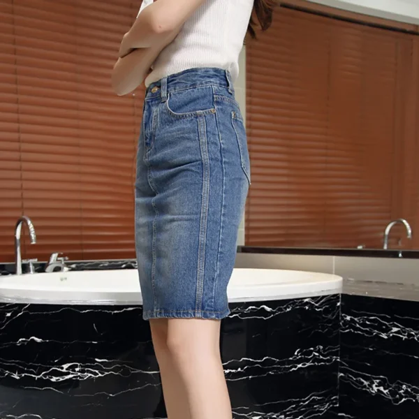 Skirts For Women Midi Denim To Knees Length Womens Skirt Casual Trend A Line Streetwear Offer Youthful Emo Jeans Y2k V Clothing - Image 7