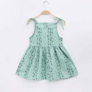 2025 Summer Girls Korean Version Strappy Dress Kids Pink Sleeveless Printed Dress Baby Cotton And Linen Casual Princess Dress - Image 5