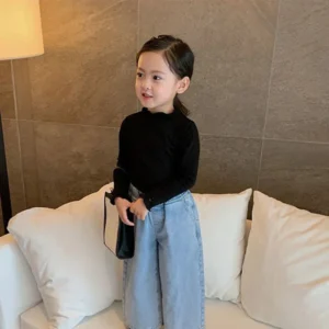 Toddler Baby Girls Long Sleeve Ruffle T Shirt Kids Casual Plain Top Blouse T-Shirt Undershirt - Image 3