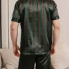Two piece sets for men's pajamas summer short sleeved shorts striped pattern printed home clothing sleepwear set - Image 4