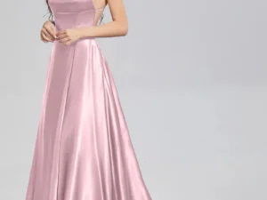 A-line Slit Cowl Neckline Satin 3 Styles Bridesmaid Dress With Tieing Dresses For Special Events Evening Dress Dresses For Prom