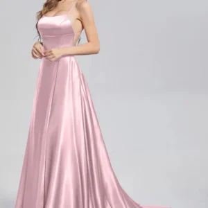 A-line Slit Cowl Neckline Satin 3 Styles Bridesmaid Dress With Tieing Dresses For Special Events Evening Dress Dresses For Prom